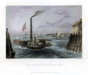 The Ferry at Brooklyn, New York, USA, 1838.Artist: George Richardson The Ferry at Brooklyn, New York, USA, 1838.Artist: George Richardson