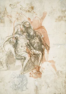 Christian Artwork Heritage Prints: Three Figures Supporting a Man
