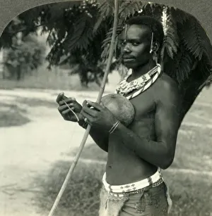 Belgian Congo Native Hunter Print, c1930s