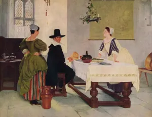 Between Two Fires Print, a 19th-century oil painting reproduction