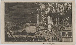 Heritage Images Print: Firework Display, Nuremberg 1649