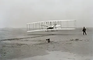 Prints of First flight of Wright brothers aircraft, Kitty Hawk, North Carolina, USA, December 17, 1903 Wright Brothers Prints: First Flight of the Wright Brothers, Kitty Hawk Print 1903