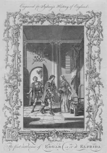 Historic British Monarchs Prints: The first interview of Edgar and Elfrida, 1773. Creator: Rennoldson