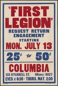 First Legion Theatre Print, 1930s