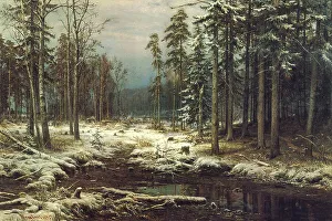 Russian Autumn Landscape Prints: First snow, 1875