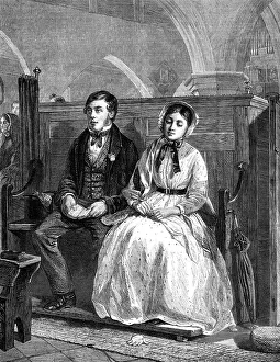 Print of The First Time of Asking, by W. Hemsley, 1869 Engraving