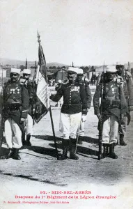 Flag of the 1st Regiment of the French Foreign Legion, Sidi Bel Abbes, Algeria, 1933 Flag of the 1st Regiment of the French Foreign Legion, Sidi Bel Abbes, Algeria, 1933