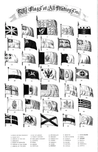 The Flags of All Nations Print, 1858