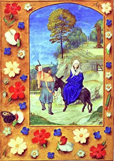 Virgin And Child Artwork Prints: The Flight into Egypt, c1480s. Creator: Unknown