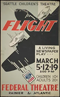 Vintage Airplane Design Prints: Flight, Seattle, 1938. Creator: Unknown