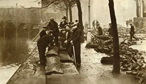 Prints of Flooding in London, 1928, (1935). The seriousness of the floods was not fully realised until the Embankment at Westminster gave way Weather Prints: Heritage Images Print: Flooding in London, 1928 (1935)