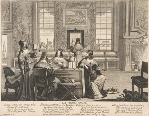 Abraham Bosse Etching Prints: The Foolish Virgins Conversing, ca. 1635. Creator: Abraham Bosse