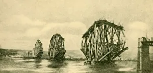 Firth Of Forth Bridges Prints: The Forth Bridge in Course of Construction, c1930. Creator: Unknown