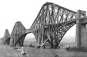Victorian Era Railway Infrastructure Prints: The Forth Road Bridge; To be opened by H