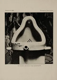 Prints of Fountain by Marcel Duchamp ('Fountain by R. Mutt'), from The Blind Man No. 2, 1917. Private Collection Related Prints: Print of a urinal signed 'R. Mutt' in pencil on the back