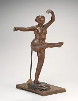 Ballet Dancer Pose Prints: Fourth Position Front, on the Left Leg, c. 1885 / 1890. Creator: Edgar Degas