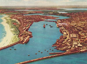Fremantle Harbour from the Air, c1947. Creator: Unknown Fremantle Harbour from the Air, c1947. Creator: Unknown