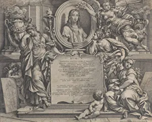 Frontispiece Print with Raphael and Allegorical Arts, 1675