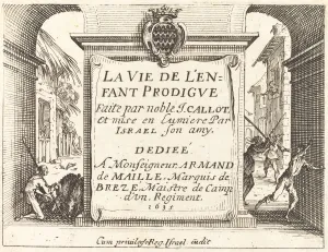 Baroque Etching Prints: Frontispiece for The Prodigal Son, 1635. Creator: Jacques Callot