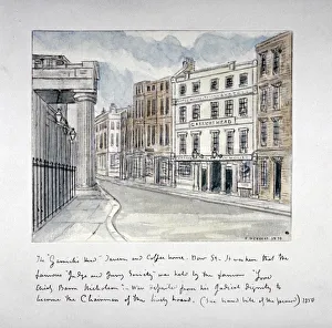 The Garricks Head Tavern, Bow Street Print, London 1870