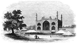 The Gate of Akbers mausoleum, India, 1847. Artist: Robinson The Gate of Akbers mausoleum, India, 1847. Artist: Robinson