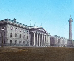 Historic Dublin Landmarks Prints: General Post Office and Nelsons Pillar, c1910