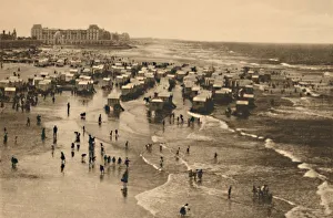 Flanders Landscape Photography Prints: General View of the Strand at Bath-time, c1928