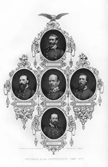 Generals of the Confederate Army, 1862-1867.Artist: J Rogers Generals of the Confederate Army, 1862-1867.Artist: J Rogers