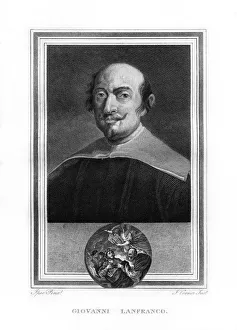 Giovanni Lanfranco, Italian Baroque era painter, (1825).Artist: John Corner Giovanni Lanfranco, Italian Baroque era painter, (1825).Artist: John Corner