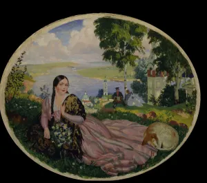 Girl At The Volga, 1915. Artist: Kustodiev, Boris Michaylovich (1878-1927) Girl At The Volga, 1915. Artist: Kustodiev, Boris Michaylovich (1878-1927)