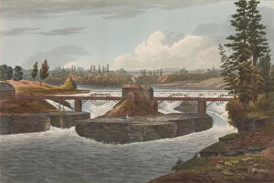 Adirondack Mountains Collection: Glenns Falls (No. 6 of The Hudson River Portfolio), 1822. Creator: John Hill