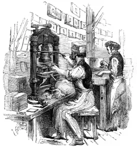 Images Dated 27th March 2007: Gold-blocking press print, 1886