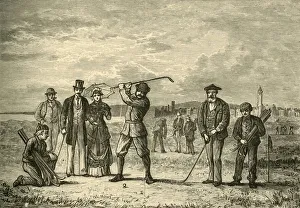St Andrews Prints: Vintage Print of Golf on the Links, 1898