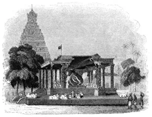 Grand Temple of the Bull, Tanjore, India, 1847.Artist: Kirchner Grand Temple of the Bull, Tanjore, India, 1847.Artist: Kirchner
