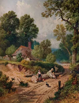 The Green Lane, 19th century, (1935). Artist: Birket Foster The Green Lane, 19th century, (1935). Artist: Birket Foster