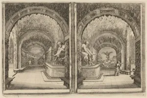 Prints of A Grotto Seen from Two Different View Points, probably 1653 Stefano Della Bella Prints: A Grotto Seen from Two Different View Points, 1653 Print