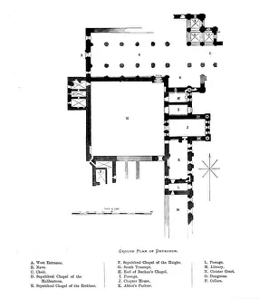 William Mackenzie Prints: Ground Plan of Dryburgh, 1897
