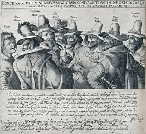 Print of The Gunpowder Plot Conspirators