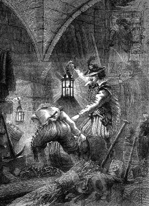 Gunpowder Plot Conspirators Prints: The Gunpowder Plot conspirators at work, c1902