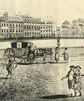 Old London Cityscape Prints: Hackney-Coach, 1787, (1925). Creator: Unknown