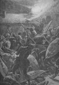 There Was A Hand-To-Hand Struggle, 1902. Artist: WR Wollen There Was A Hand-To-Hand Struggle, 1902. Artist: WR Wollen