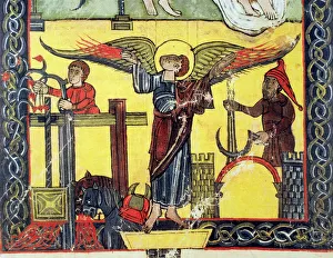 Harvest, grape harvest and the winepress of the wrath of God, detail, miniature in Harvest, grape harvest and the winepress of the wrath of God, detail, miniature in