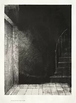 Halloween Collection: The Haunted House: We Both Saw a Large Pale Light, 1896. Creator: Odilon Redon (French