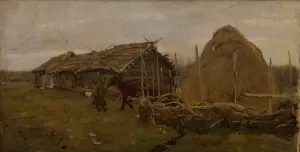 Summer Evening Scene Prints: The haystack