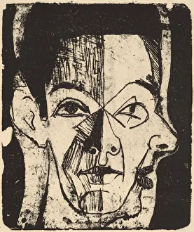 Ernst Kirchner Print: Head Study, 1926