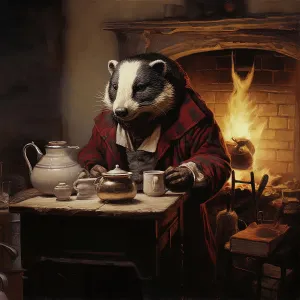 Wind In The Willows Prints: AI IMAGE - Badger Print, The Wind in the Willows, 2023