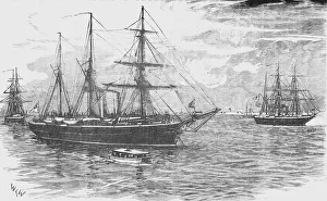 HMS Iris, with the Gunboats Beacon and Decoy, Blockading Damietta, c1882 HMS Iris, with the Gunboats Beacon and Decoy, Blockading Damietta, c1882