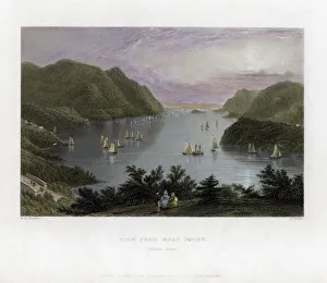 The Hudson River as seen from West Point, USA, 1837.Artist: R Wallis The Hudson River as seen from West Point, USA, 1837.Artist: R Wallis