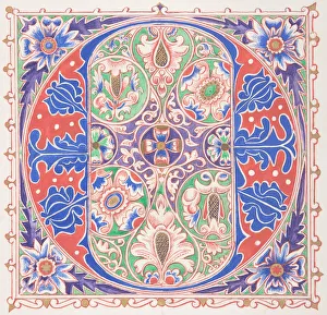 Illuminated Initial O Print, 1830-62