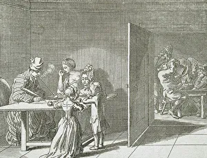 Children's Literature History Prints: Illustration for Basedow's Elementary Work, 1770. Creator: Daniel Nikolaus Chodowiecki